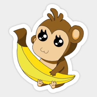 Affe mit Banane Sticker